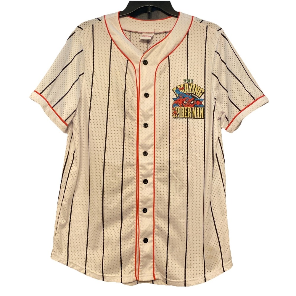 Marvel The Amazing Spider-Man Baseball Shirt Jersey Superhero Jersey Mens M